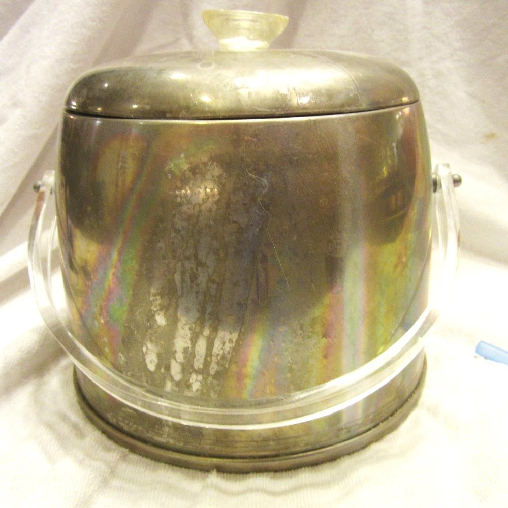 RARE RETRO KRONEX ALUMINUM ICE BUCKET W/LID